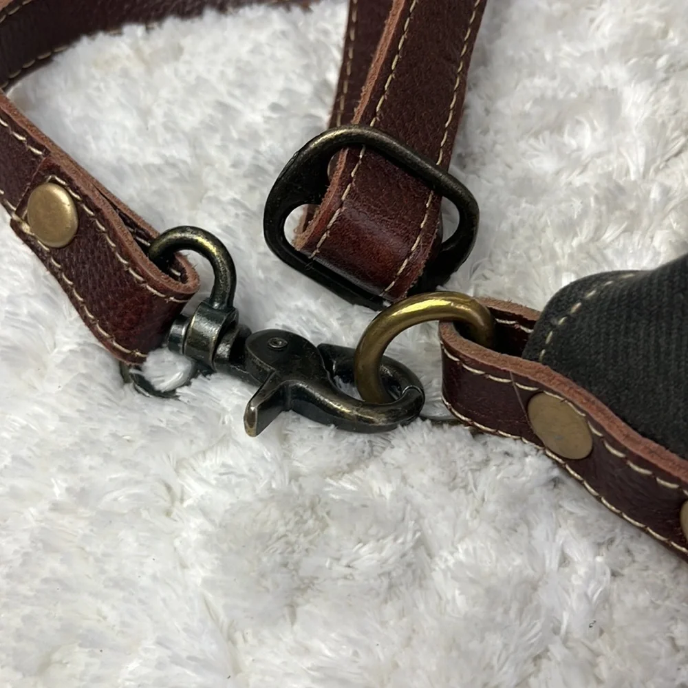 Myra Bag Upcycled Canvas And Leather Crossbody Bag